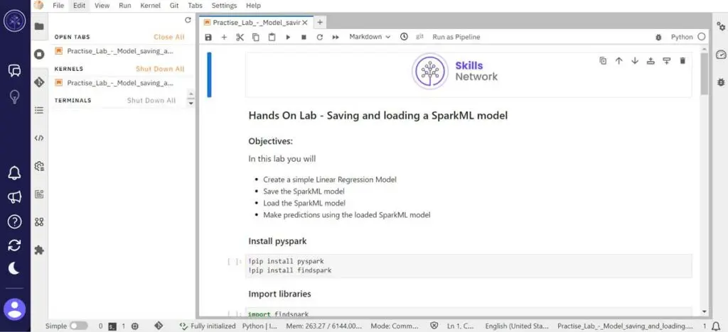 IBM Data Engineering Professional Certificate – SparkML model example