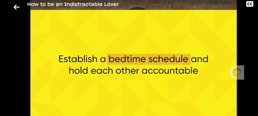 Slide on setting a bedtime schedule