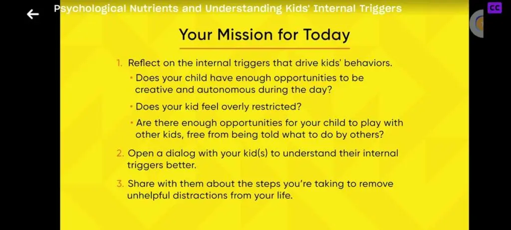 Slide on managing kids' distractions