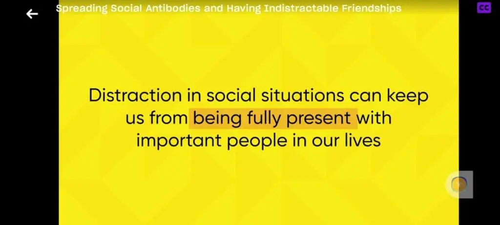 Slide on distractions in social situations