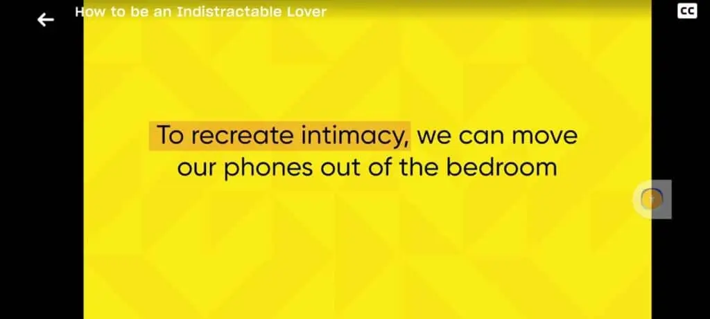 Slide on recreating intimacy