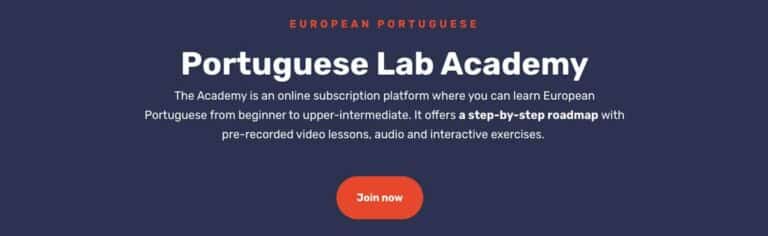 Portuguese Lab Academy website