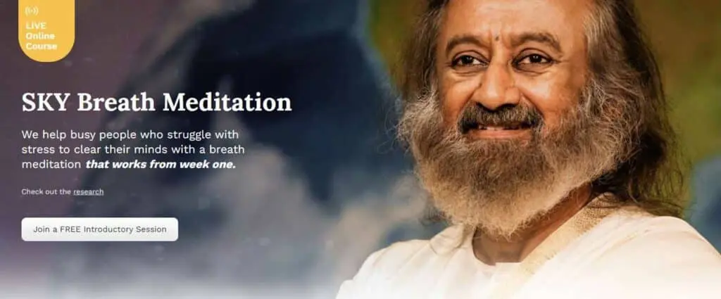 Homepage of SKY Breath Meditation by Art of Living