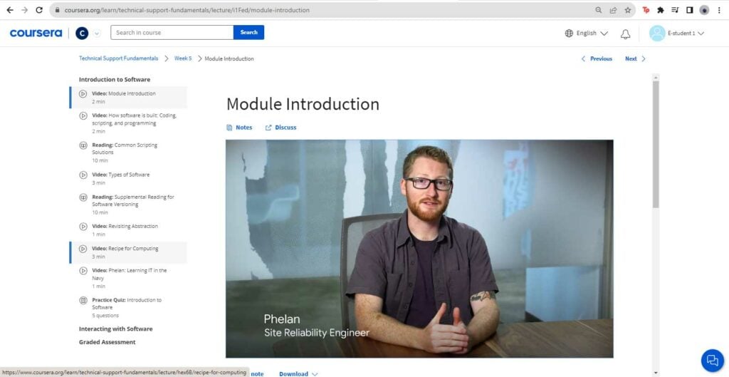 Phelan, an instructor in the Google IT Support Professional Certificate course
