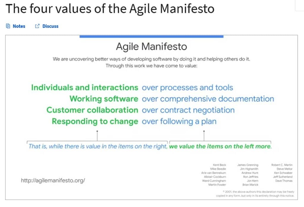 Slide from course 5 of the Google Project Management Professional Certificate on Coursera