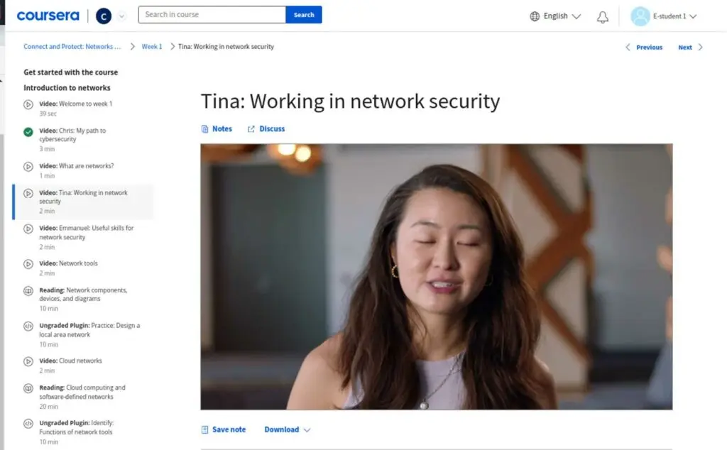 Course video thumbnail highlighting the importance of network connectivity and security measures