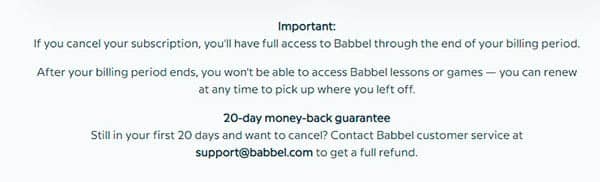 Babbel: Free first lesson and 20-day money-back guarantee