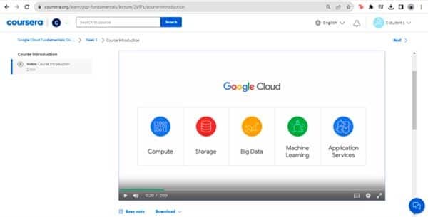 Introductory video for Google Cloud Services
