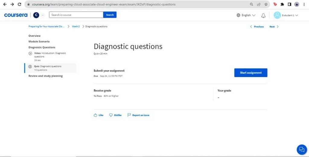 Google Cloud Engineer Exam Diagnostic Questions
