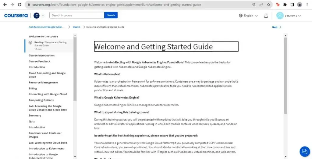 Introductory Reading Material for the Architecting with Google Kubernetes Engine Course