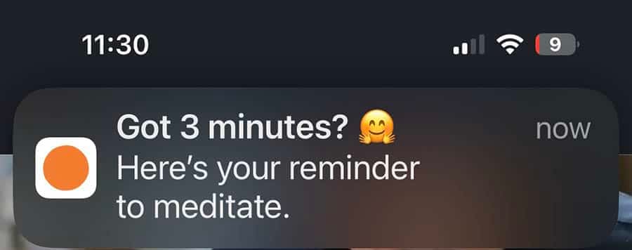 Headspace's notifications serve as reminders for users, alerting them about upcoming meditations and bedtime