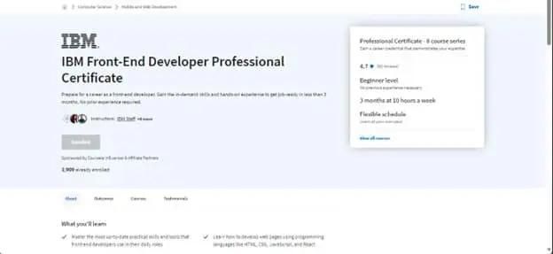 Coursera Front Page