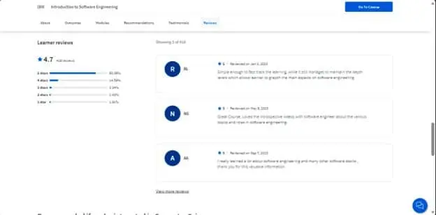 Reviews for Introduction to Software Engineering