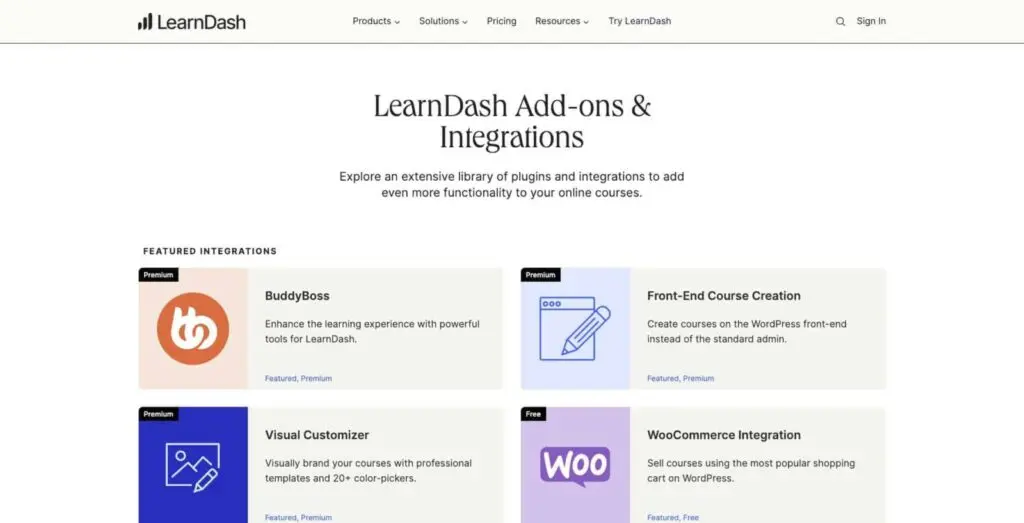 Add-ons and integrations for LearnDash