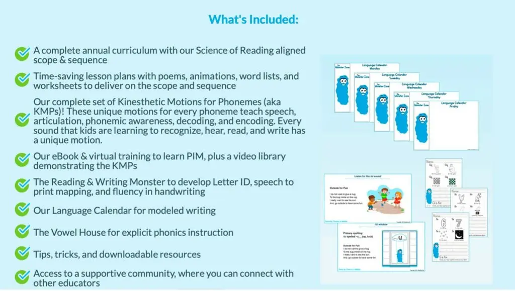 What a Phonics in Motion subscription includes