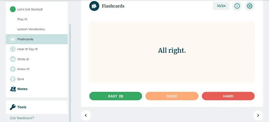 Back Flashcard
