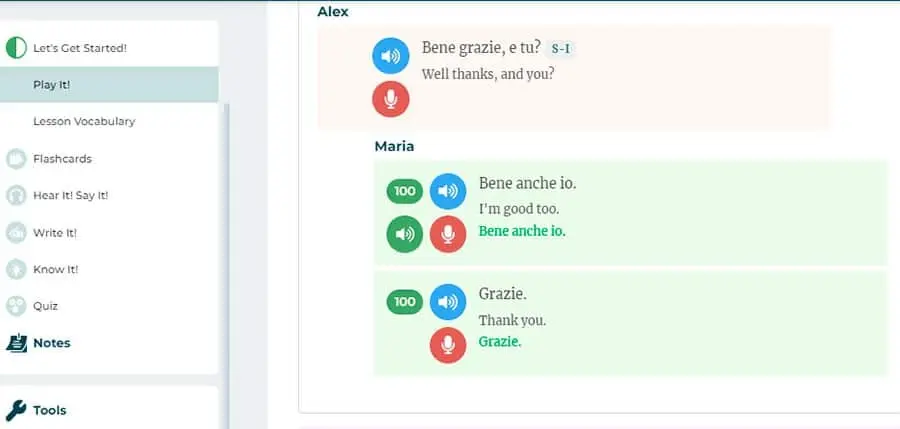 Rocket Italian language course - Play it