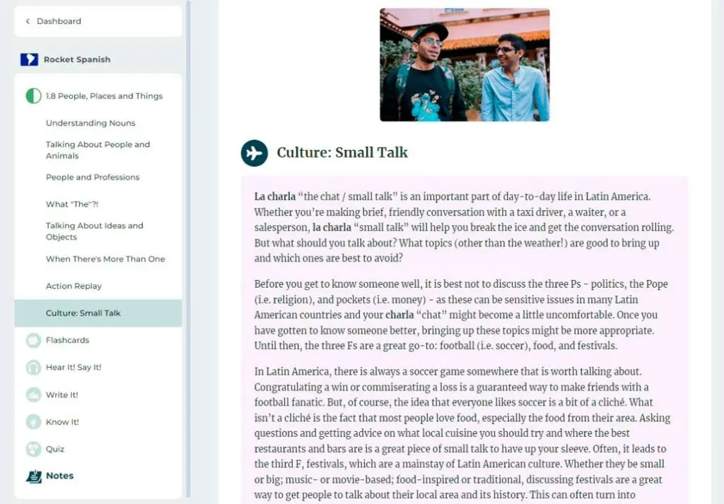 Access to cultural and historical data enriching the understanding of local social context in the platform's lessons