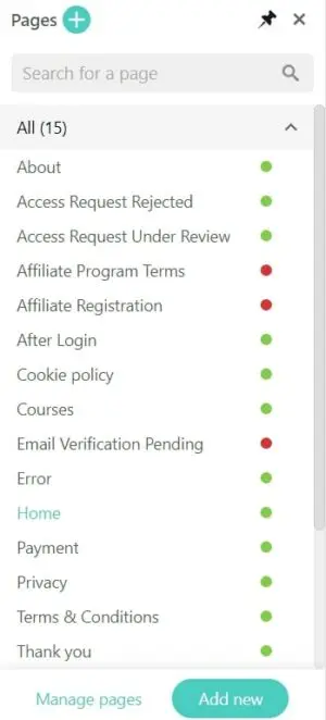 Course Website Pages Overview