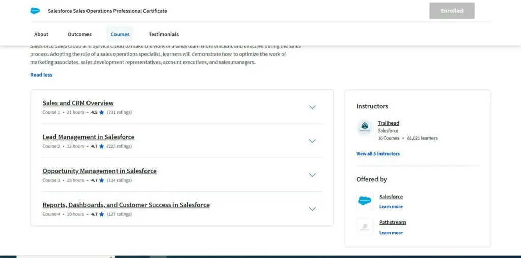 The courses included in this Professional Certificate