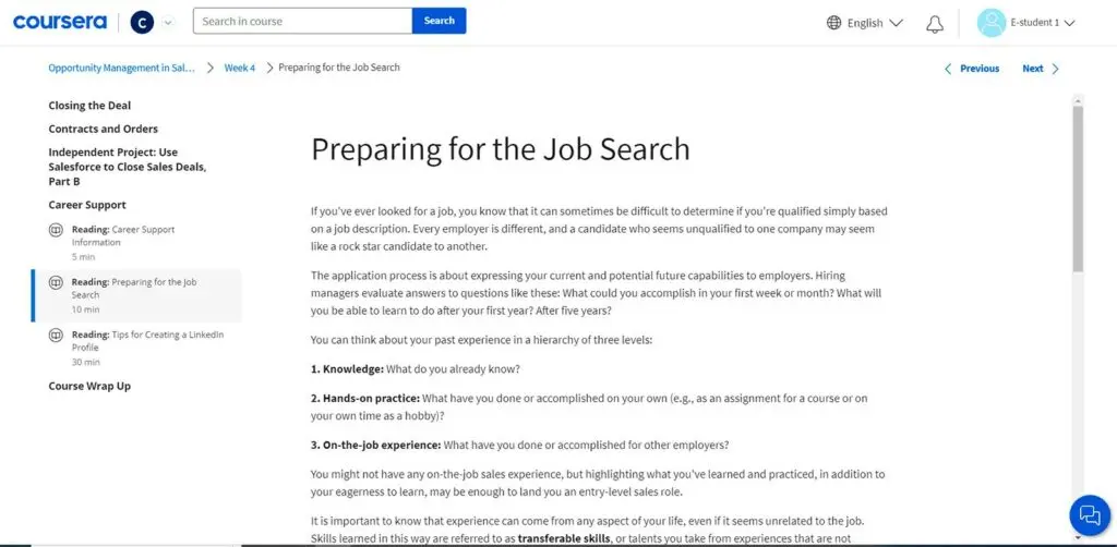 Reading materials related to job searches