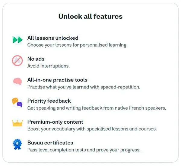 The advantages of the Premium subscription