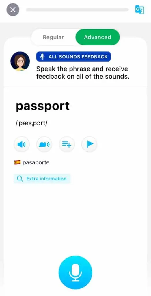 speaking and pronunciation exercises in ELSA Speak