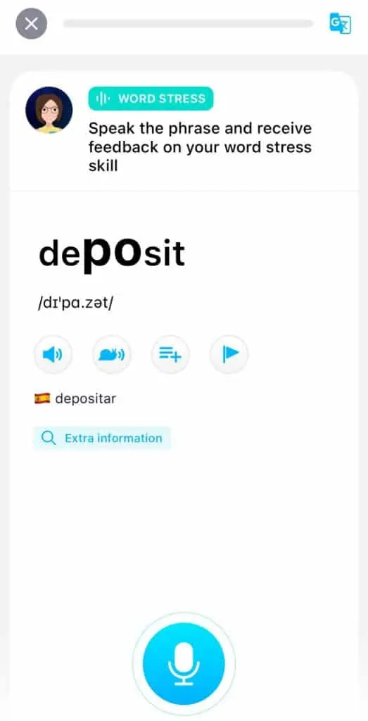 speaking and pronunciation exercises in ELSA Speak
