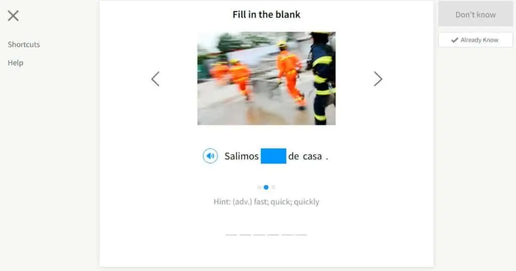 Here are some of the exercises available in FluentU Spanish