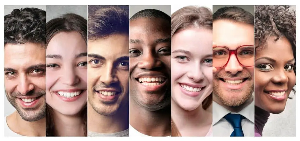 A carousel of people's smiling faces