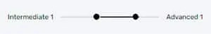 The sliding bar for selecting the difficulty level of your lesson content