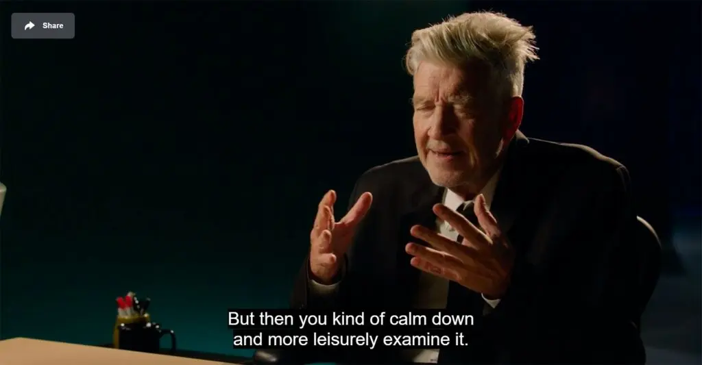 David Lynch discusses the process of discovering ideas and honing in on them