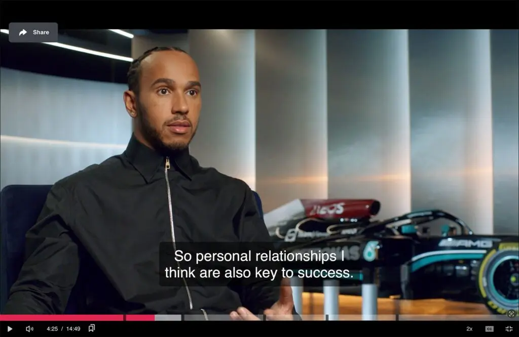 Lewis Hamilton on the significance of personal relationships