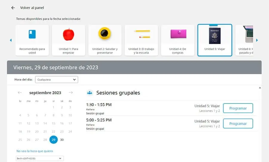 Instructions on scheduling group classes in Rosetta Stone Spanish
