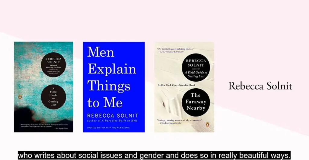 Roxane Gay recommending books by Rebecca Solnit