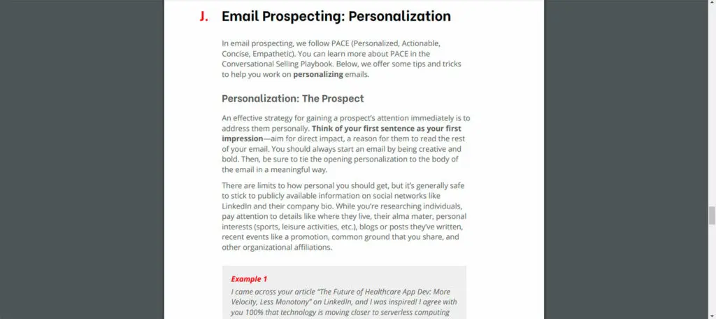 Example of the approach used in some emails, along with a sample