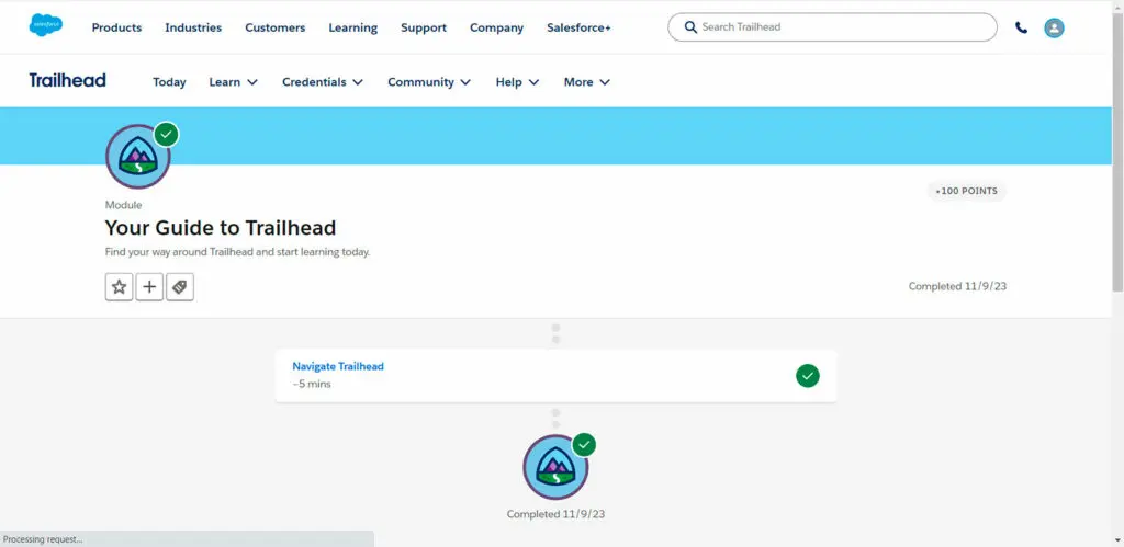 Free Trailhead module example