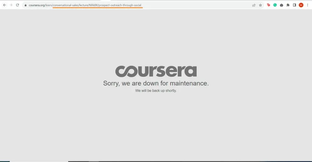 Redirection from a lecture as indicated in the URL bar
