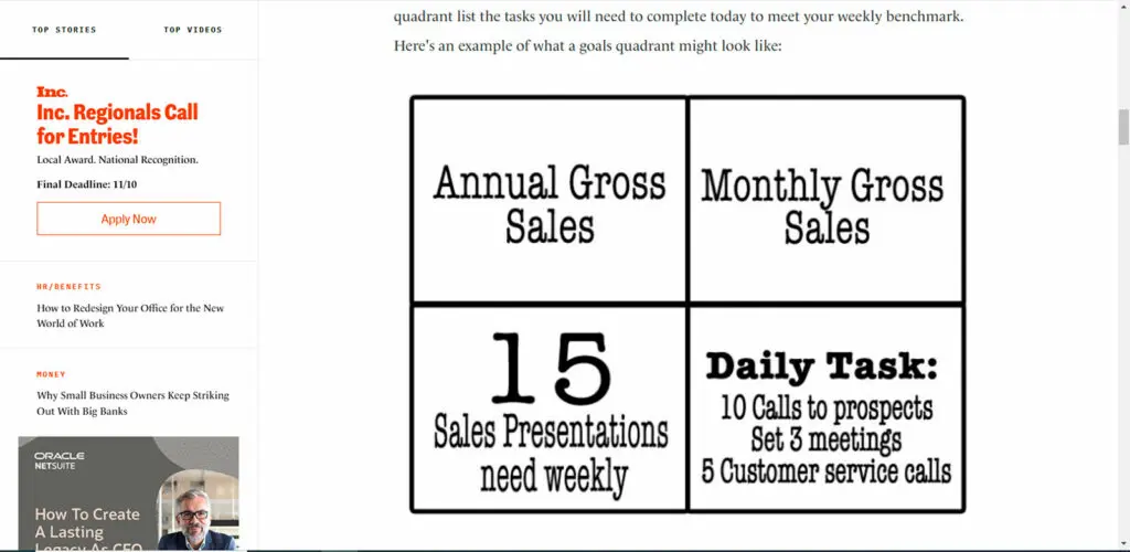 External resource provided to create a Motivation Matrix for staying motivated as an SDR