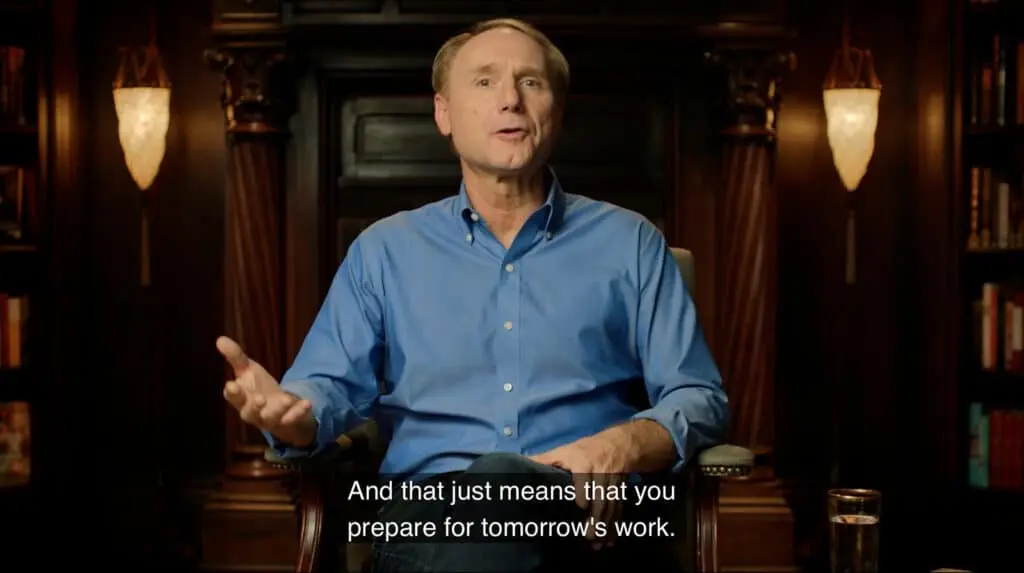 Preparing your desk and manuscript for tomorrow's work