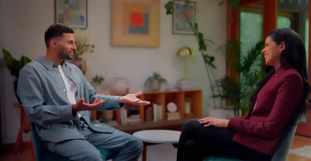 Jay Shetty and Dr. Maya Shankar discussing the challenges of overcoming uncertainty in life