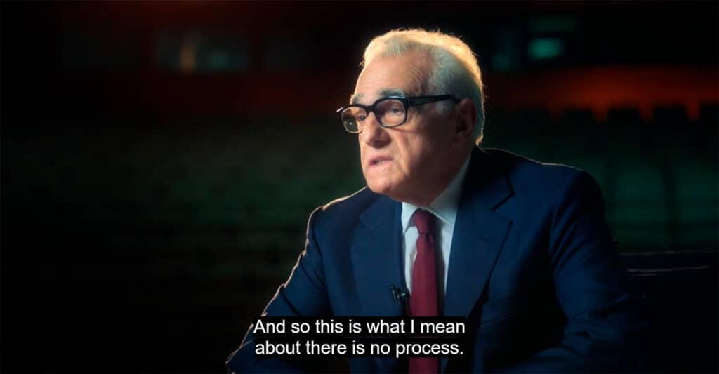 Martin Scorsese explaining the importance of discovering your own creative process