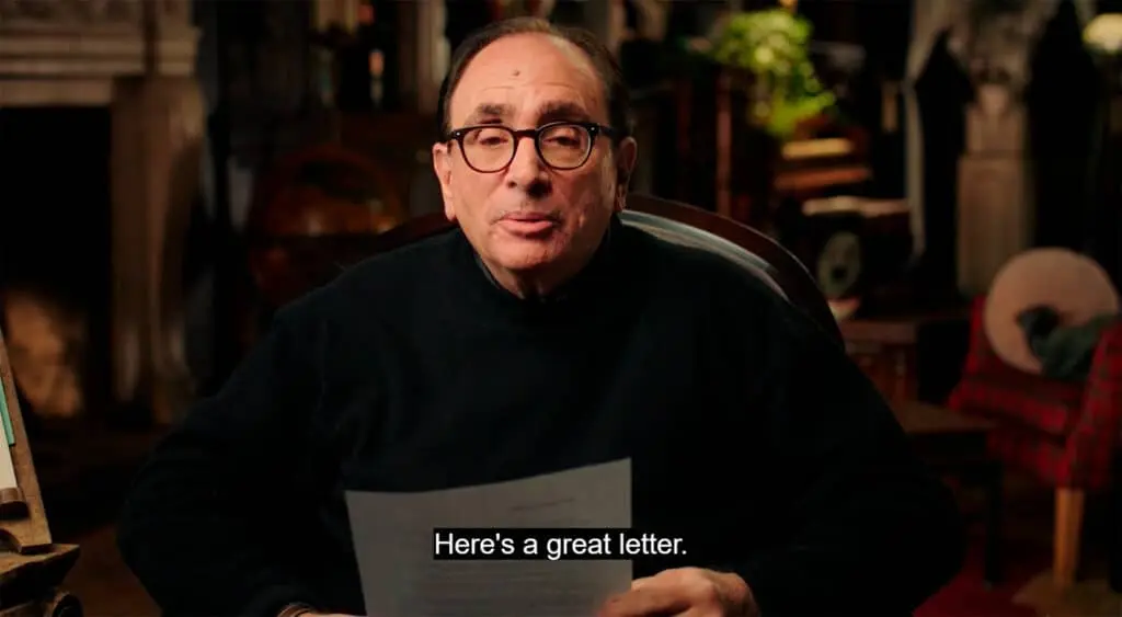 R.L. Stine reading letters from young fans