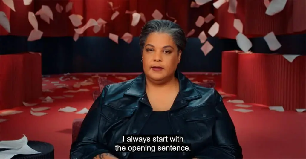 Roxane sharing insights on her writing process