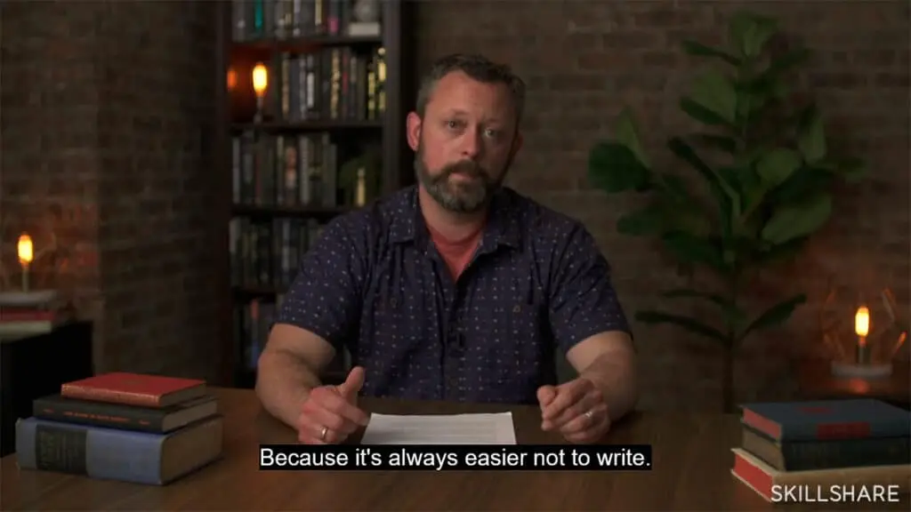 Encouragement to persist even when facing challenges in writing