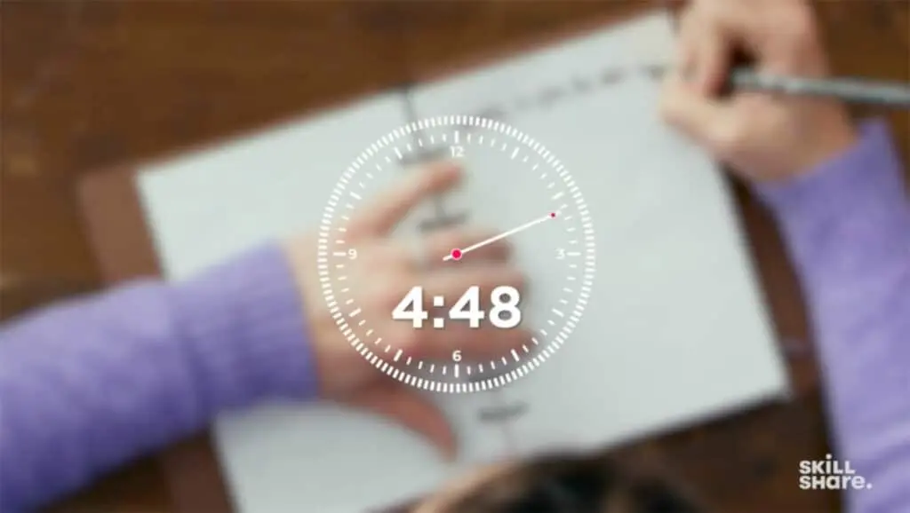 This course has an interactive timed writing segment to engage learners.
