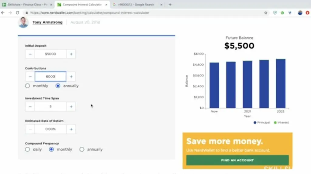 Bridges guiding learners through the use of the retirement calculator