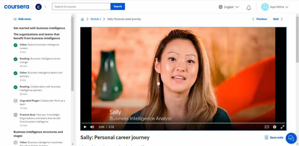 Sally, a Business Intelligence Analyst at Google, analyzing data on her computer