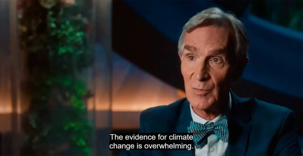 Bill Nye presenting evidence of climate change