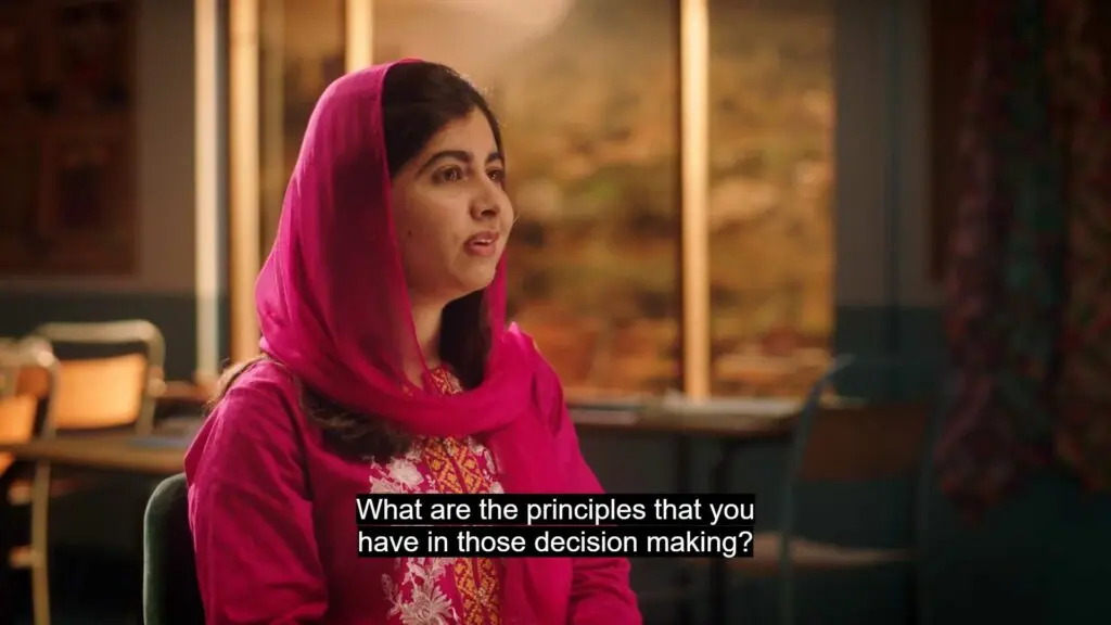 Malala Yousafzai speaking in her MasterClass